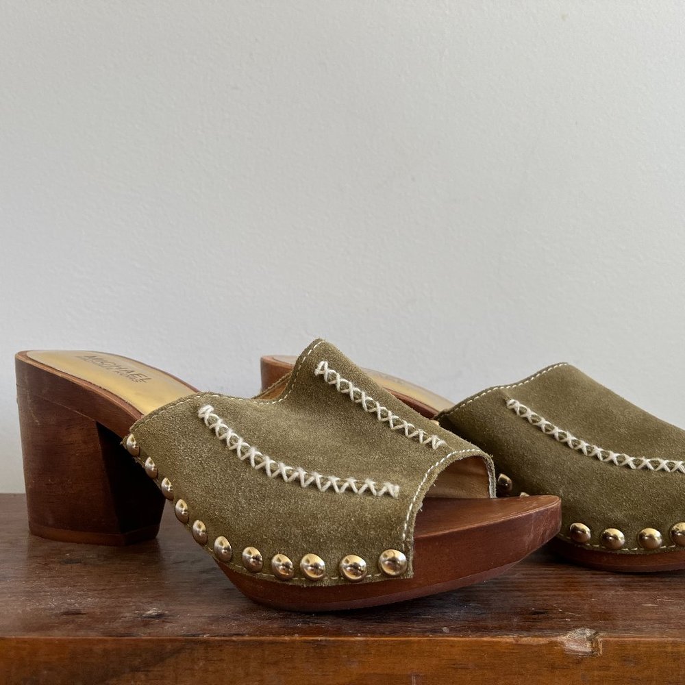 Michael Kors Green Suede Mules